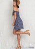 Boho Bardot Neckline Mini Dress Jasper